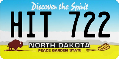 ND license plate HIT722