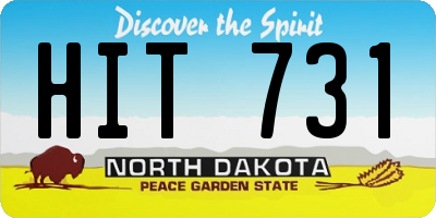 ND license plate HIT731