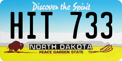 ND license plate HIT733