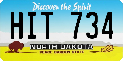 ND license plate HIT734