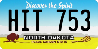 ND license plate HIT753