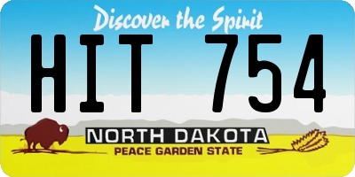 ND license plate HIT754