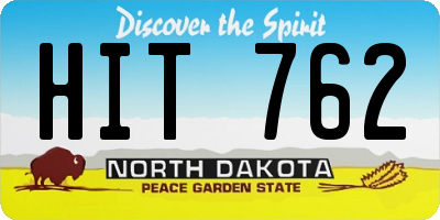 ND license plate HIT762