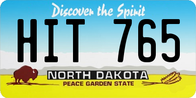 ND license plate HIT765