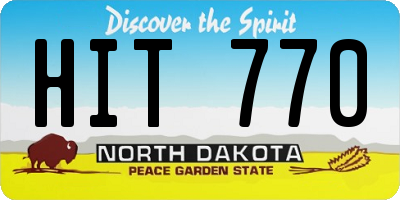 ND license plate HIT770