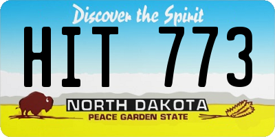 ND license plate HIT773