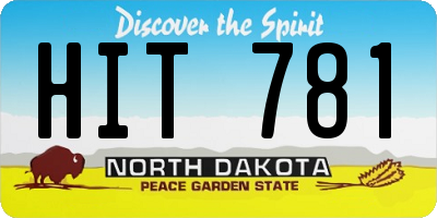 ND license plate HIT781