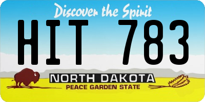 ND license plate HIT783
