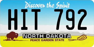 ND license plate HIT792