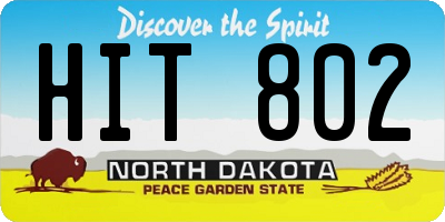 ND license plate HIT802