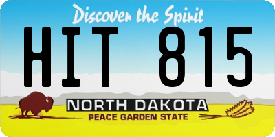 ND license plate HIT815