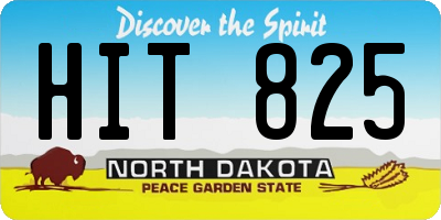 ND license plate HIT825