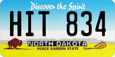 ND license plate HIT834