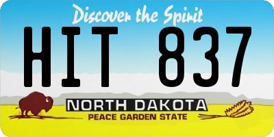 ND license plate HIT837
