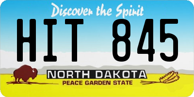 ND license plate HIT845