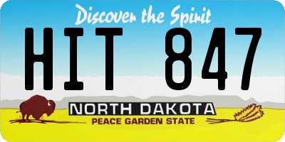ND license plate HIT847