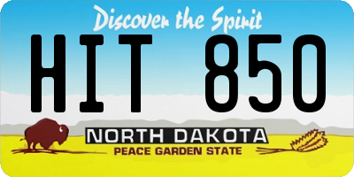 ND license plate HIT850