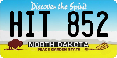 ND license plate HIT852