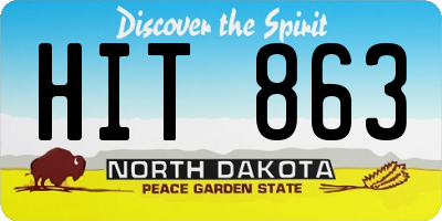 ND license plate HIT863