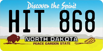 ND license plate HIT868