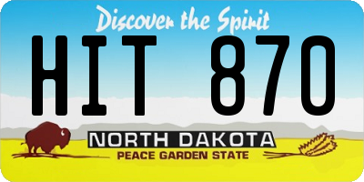 ND license plate HIT870