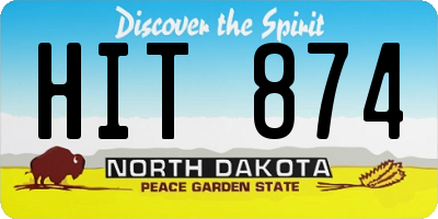 ND license plate HIT874