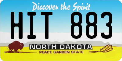 ND license plate HIT883
