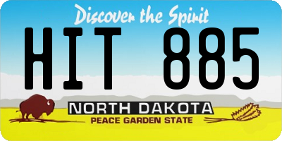 ND license plate HIT885