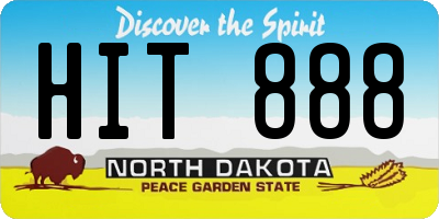 ND license plate HIT888