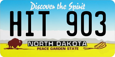 ND license plate HIT903