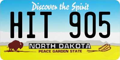 ND license plate HIT905