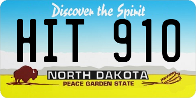 ND license plate HIT910