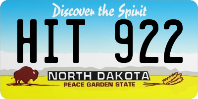 ND license plate HIT922