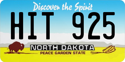 ND license plate HIT925