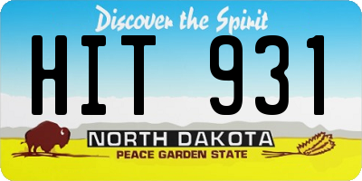 ND license plate HIT931