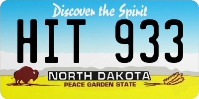 ND license plate HIT933