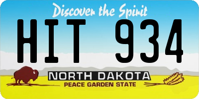 ND license plate HIT934