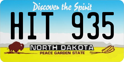 ND license plate HIT935