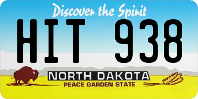 ND license plate HIT938