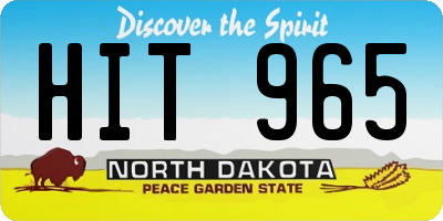 ND license plate HIT965