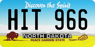 ND license plate HIT966