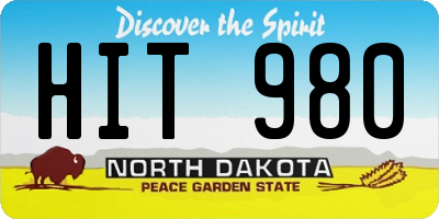 ND license plate HIT980