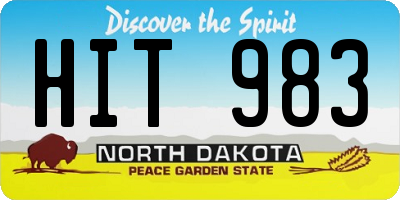 ND license plate HIT983