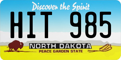 ND license plate HIT985