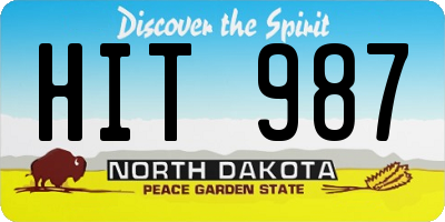 ND license plate HIT987