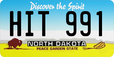 ND license plate HIT991