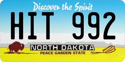 ND license plate HIT992