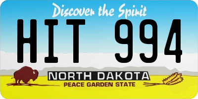 ND license plate HIT994