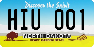 ND license plate HIU001