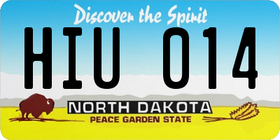 ND license plate HIU014